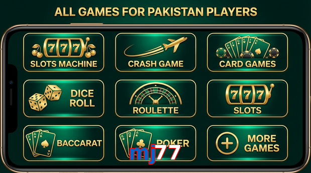 Main screen of Mj77 games page for PK players