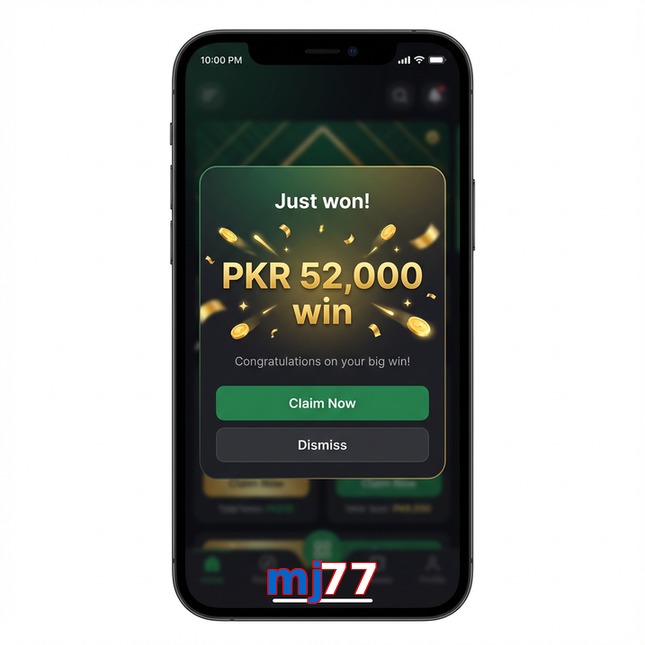 Main screen of Mj77 win page for PK players